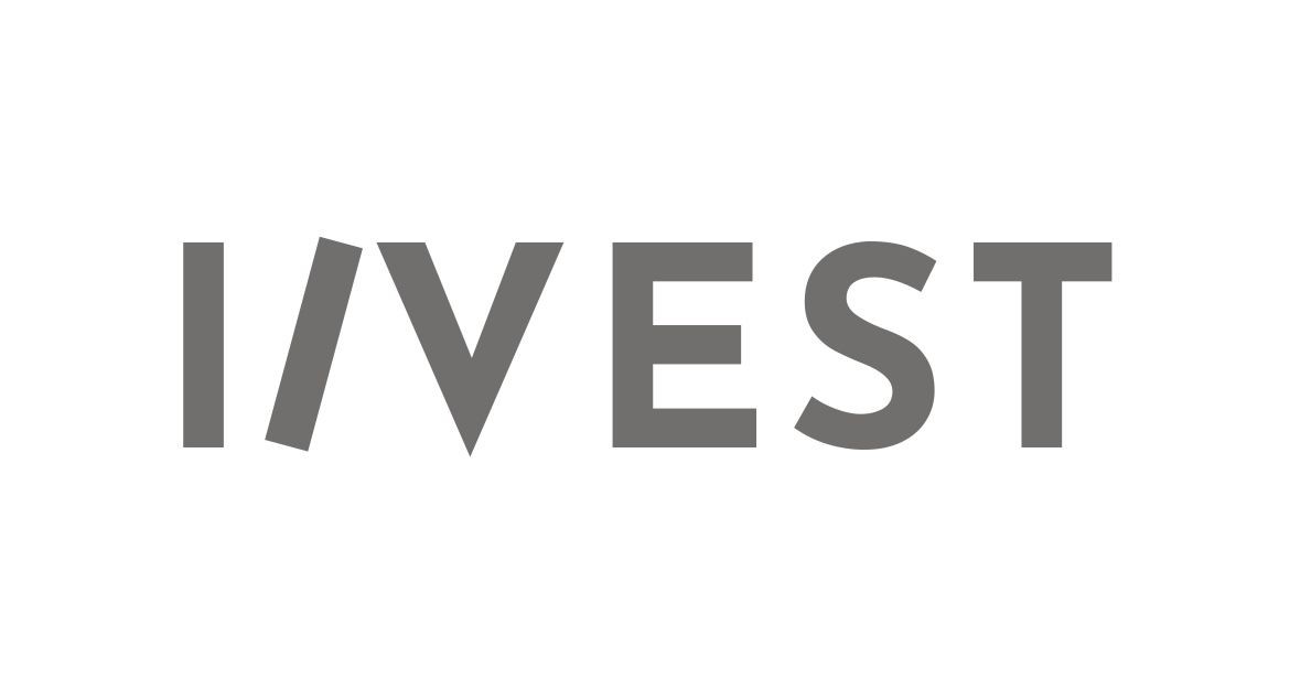 Text logo with the word 'IVEST' in grey capital letters on a white background.